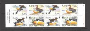 WWF -DUCKS - ALAND #185a BOOKLET  MNH