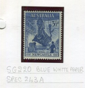 AUSTRALIA; MINT MNH, Positional single Detail see scan,1947 Newcastle issue 3.5c