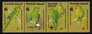 NORFOLK ISLAND 1987 Green Parrot/ WWF; Scott 421; MNH