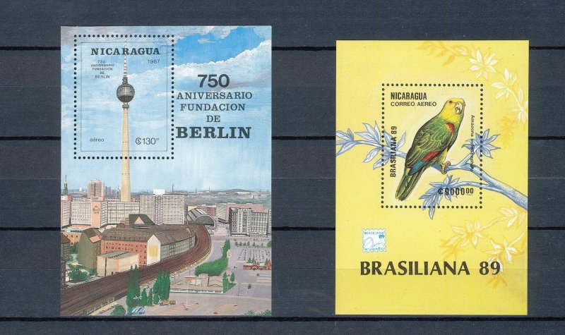Nicaragua Sport Baseball Birds Berlin Sheets MNH x 6 La52