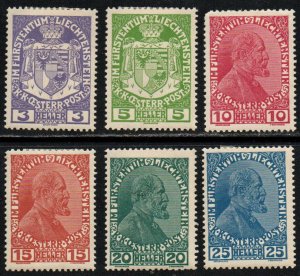 Liechtenstein Sc #4-9 Mint Hinged