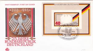 Germany FDC cover SC #1145s 25th anniv. Federal Republic of Germany 1974 Mint.