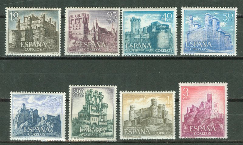 Spain # 1365-72 Castles  1966  (8)  Mint NH