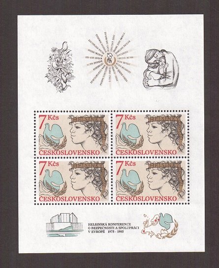 Czechoslovakia  #2567a  MNH  1985  sheet  Helsinki conference security