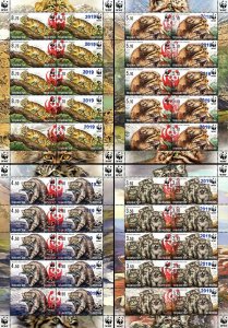 TADZHIKISTAN - 2019 - W W F o/p - Perf 4 x 10v Sheets - MNH