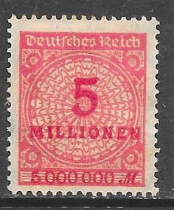 Germany 285: 5mil m Numeral, unused, NG, F-VF
