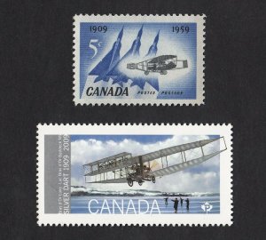 50TH  &100TH ANN FIRST FLIGHT IN CANADA = SILVER DART 1959 #383; 2009 #2317