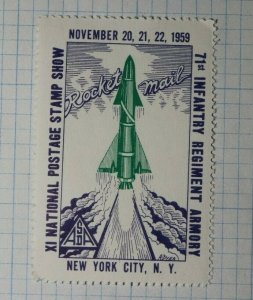 Natl Postage Stamp Show SkyLab 1973 Rocket Mail Philatelic Souvenir Ad Label