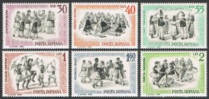 Romania 1824-1829,MNH.Michel 2487-2492. Fold dancers of Moldavia,1966.