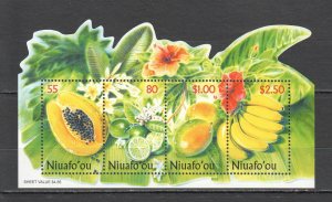 Uu0929 2001 Niuafo'Ou Nature Flora Endemic Fruits #378-81 Bl30 Mnh