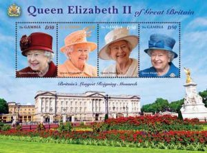 Gambia 2015 - Queen Elizabeth - Sheet of 4 stamps - Scott #3669 - MNH