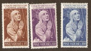 Vatican  Scott # 335-7   Mint  never hinged