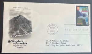WONDERS OF AMERICA HIGHEST SEA CLIFFS MAY 27 2006 WASHINGTON DC FIRST DAY COVER