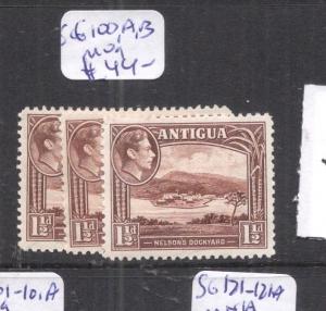 ANTIGUA (B1201) KGVI 1 1/2D  SG100, 100A, 100B    MOG