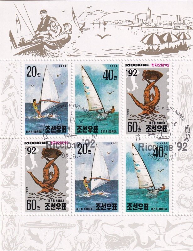 SA18e Korea 1992 Sailing used minisheet