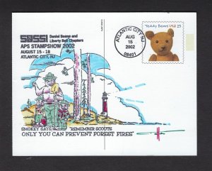 2002 US # UX383 Teddy Bears FDC stamped postcard SOSSI Scout (V)