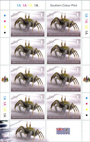 BIOT 2020 stamps. - Crustacean 5 sheets of stamps.