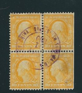 US 338 10¢ Yellow Washington Blk Violet China CDS 1MAY1910 VF 1909 Ret $100 est