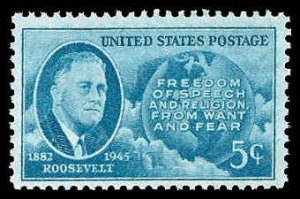 PCBstamps   US # 933 5c FDR & Globe, MNH, (23)