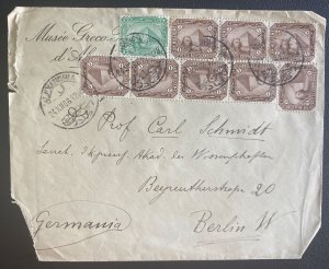 1908 Alexandria Egypt Greek Museum cover To Berlin Germany