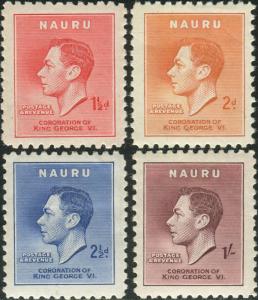 Nauru 1937 SG44-47 KGVI Coronation set MLH