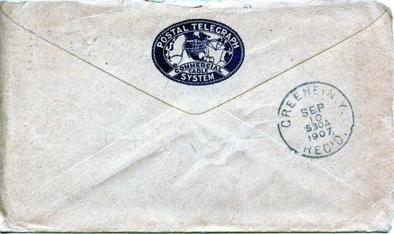 US Scott 319 on Cover w/Ad Corner Card for Postal Telegraph System