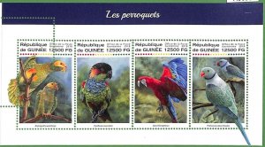 A0653 - GUINEE Guinea - ERROR  MISSPERF SHEET -    BIRDS Parrots   2018