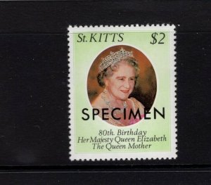 St. Kitts #74 VFMNH Queen Mother overprinted Specimen