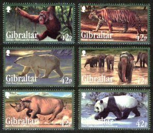 Gibraltar 2011 Endangered Animals (6v + 1 ms, Cpt) XF MNH