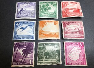 Nauru Scott 39-47 Mint OG NH light toning CV $15.10