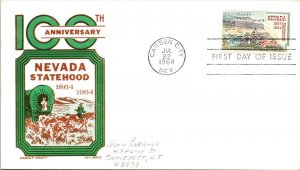 FDC 1964 SC #1248 Cachet Craft / Boll - Carson City Nv - Single - J6015