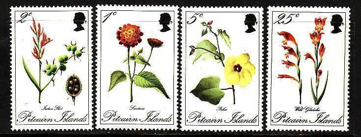 Pitcairn Is.-Sc#110-13- id9- unused NH set-Flowers-1970-