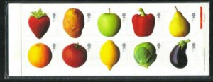 GB 2003 Fruit and Veg Pack Block of 10 Self-adhesives in Sealed Pack + Stickers 