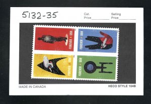 5132-35 STAR TREK BLOCK of 4 Correct Order  2016 Very Fine MNH 