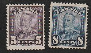 Canada 1928-29   George V   Sc# 153-154   MLH   FVF