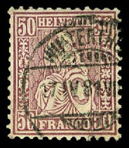 SWITZERLAND-b-a-1850-1907 ISSUES (to 145) 59  Used (ID # 58127)