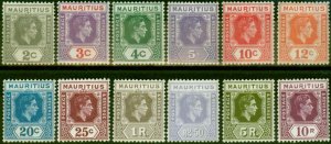 Mauritius 1938-43 Set of 12 SG252-263a Fine & Fresh LMM 
