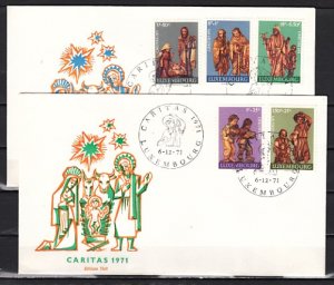 Luxembourg, Scott cat. B282-B286. Christmas Issue. 2 First day covers. ^