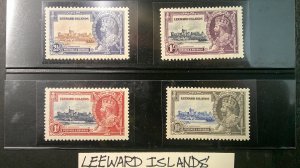 Leeward Islands 1935 Jubilee Scott# 96-99 Complete M Light Hinged XF-SUPERB