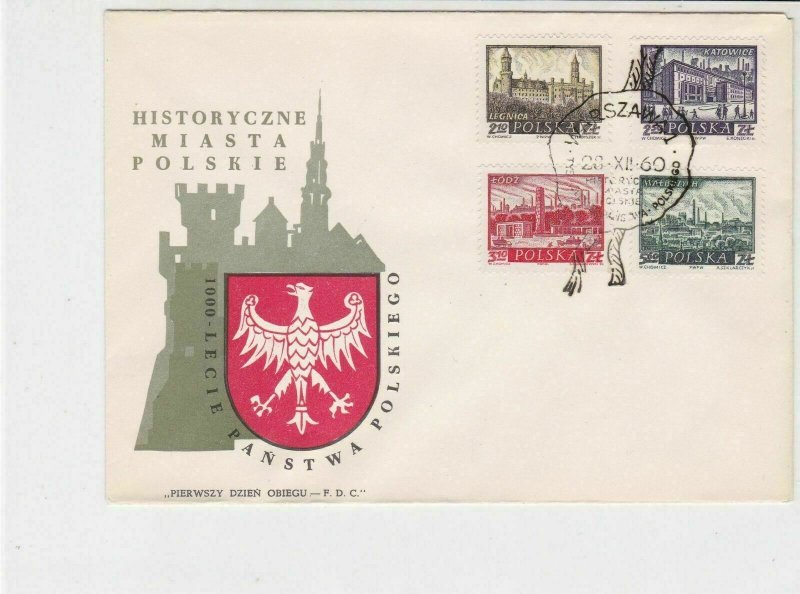 Poland 1960 History of Poland Castle Pic Wax Seal Slogan FDC Stamps CoverRf25138 