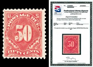 Scott J67 1917 50c Postage Due Issue Mint F-VF LH Cat $140 Reperfed w/ PSE CERT