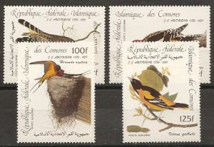 Comoro Islands C139-42 1985 Audubon Birds set NH