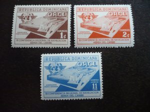 Stamps-Dominican Republic- Scott#469,470,C95 - Mint Never Hinged Set of 3 Stamps