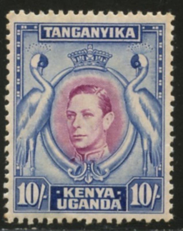 KUT Sc#84a (SG#149) 1938 KGVI 10sh Perf Variety Mint Hinged