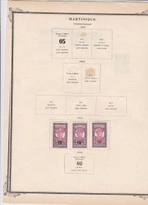 martinique  stamps on album page ref r11499