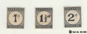 Grenada, Postage Stamp, #J11-J13 Mint Hinged, 1921-22, JFZ