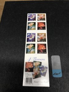 Scott#3454-57-2000 34c Non-Denominated Flowers, Booklet of 20 MNH