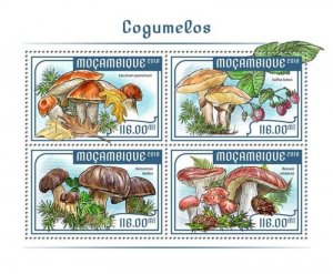 Mozambique - 2018 Mushrooms, Slippery Jack, Bolete - 4 Stamp Sheet - MOZ18212a2