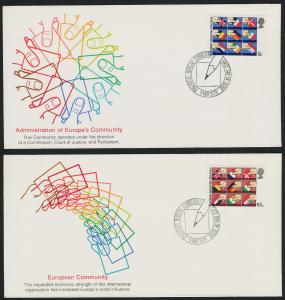 Great Britain 859-62 Holding Ballot cachet FDC's - Flags, European Parliament 