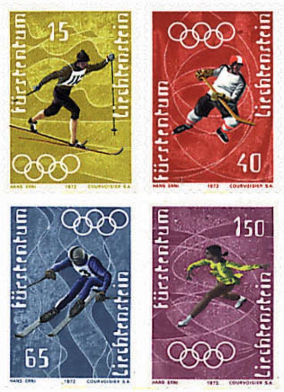 280898 HINGED LIECHTENSTEIN 1971 11 JUEGOS OLIMPICOS DE INVIERNO SAPPORO 1972